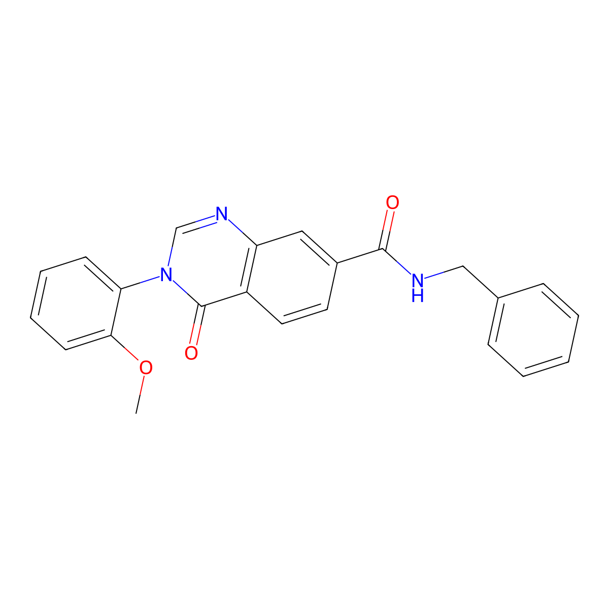 N-benzyl-3-(2-methoxyphenyl)-4-oxo-3,4-dihydroquinazoline-7-carboxamide molecular structure, CAS 1144430-87-4
