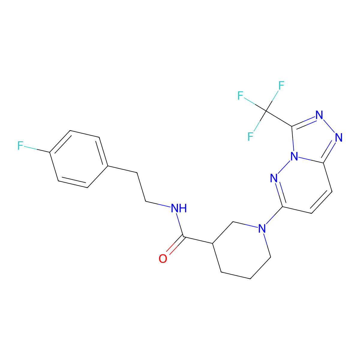 N-[2-(4-fluorophenyl)ethyl]-1-[3-(trifluoromethyl)[1,2,4]triazolo[4,3-b]pyridazin-6-yl]piperidine-3-carboxamide molecular structure, CAS 1144430-89-6