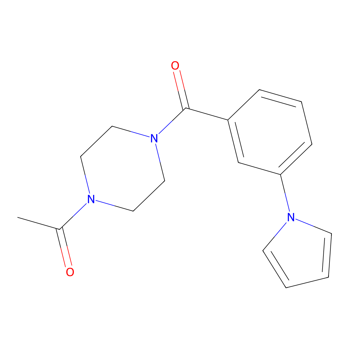 1-(4-{[3-(1H-pyrrol-1-yl)phenyl]carbonyl}piperazin-1-yl)ethanone molecular structure, CAS 1144431-14-0