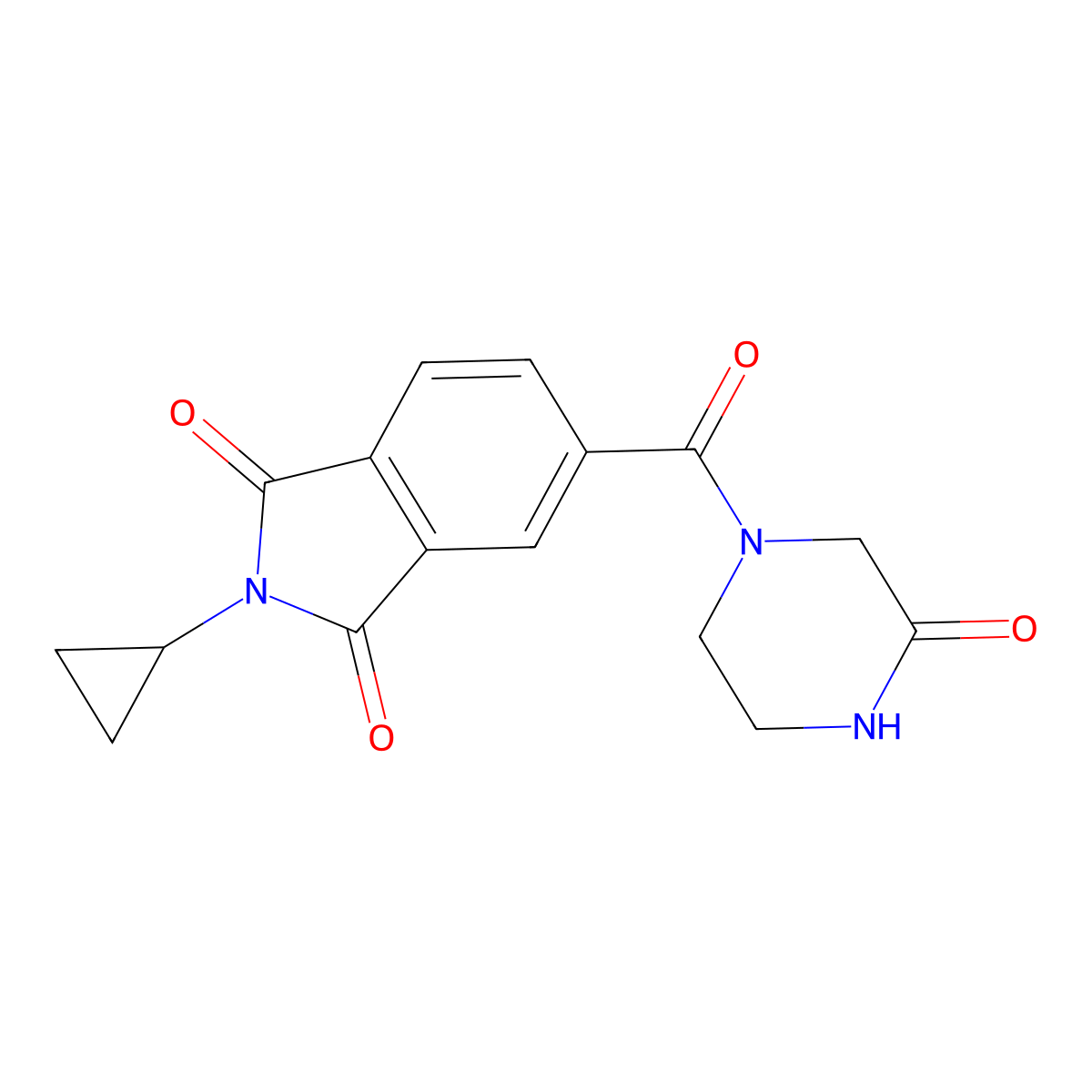 2-cyclopropyl-5-[(3-oxopiperazino)carbonyl]-1H-isoindole-1,3(2H)-dione molecular structure, CAS 1144431-30-0