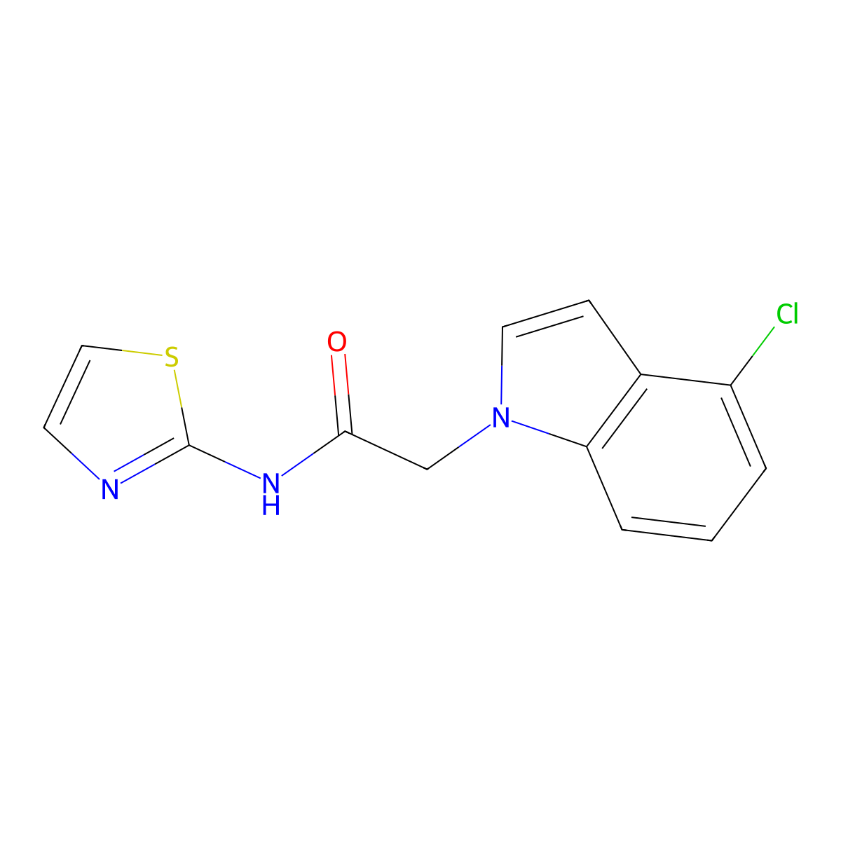 2-(4-chloro-1H-indol-1-yl)-N-(1,3-thiazol-2-yl)acetamide molecular structure, CAS 1144431-35-5