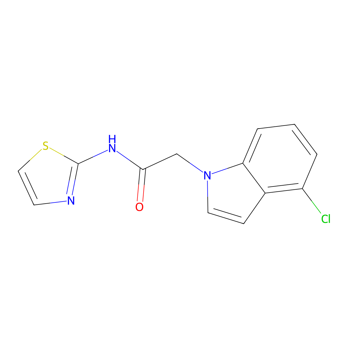 2-(4-chloro-1H-indol-1-yl)-N-(1,3-thiazol-2-yl)acetamide molecular structure, CAS 1144431-35-5