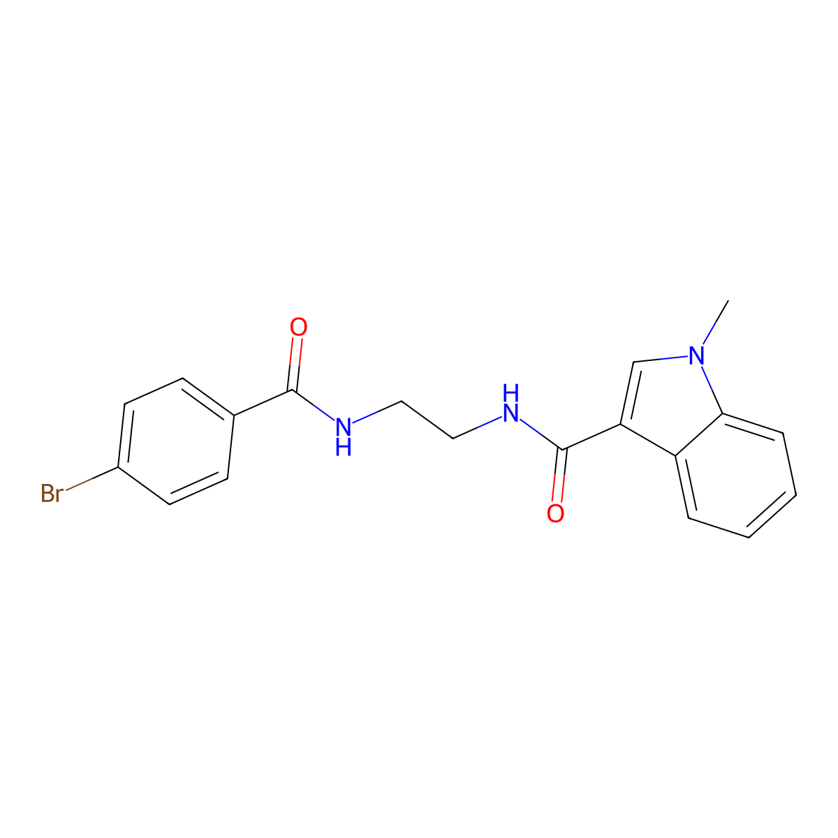 N-(2-{[(4-bromophenyl)carbonyl]amino}ethyl)-1-methyl-1H-indole-3-carboxamide molecular structure, CAS 1144431-44-6