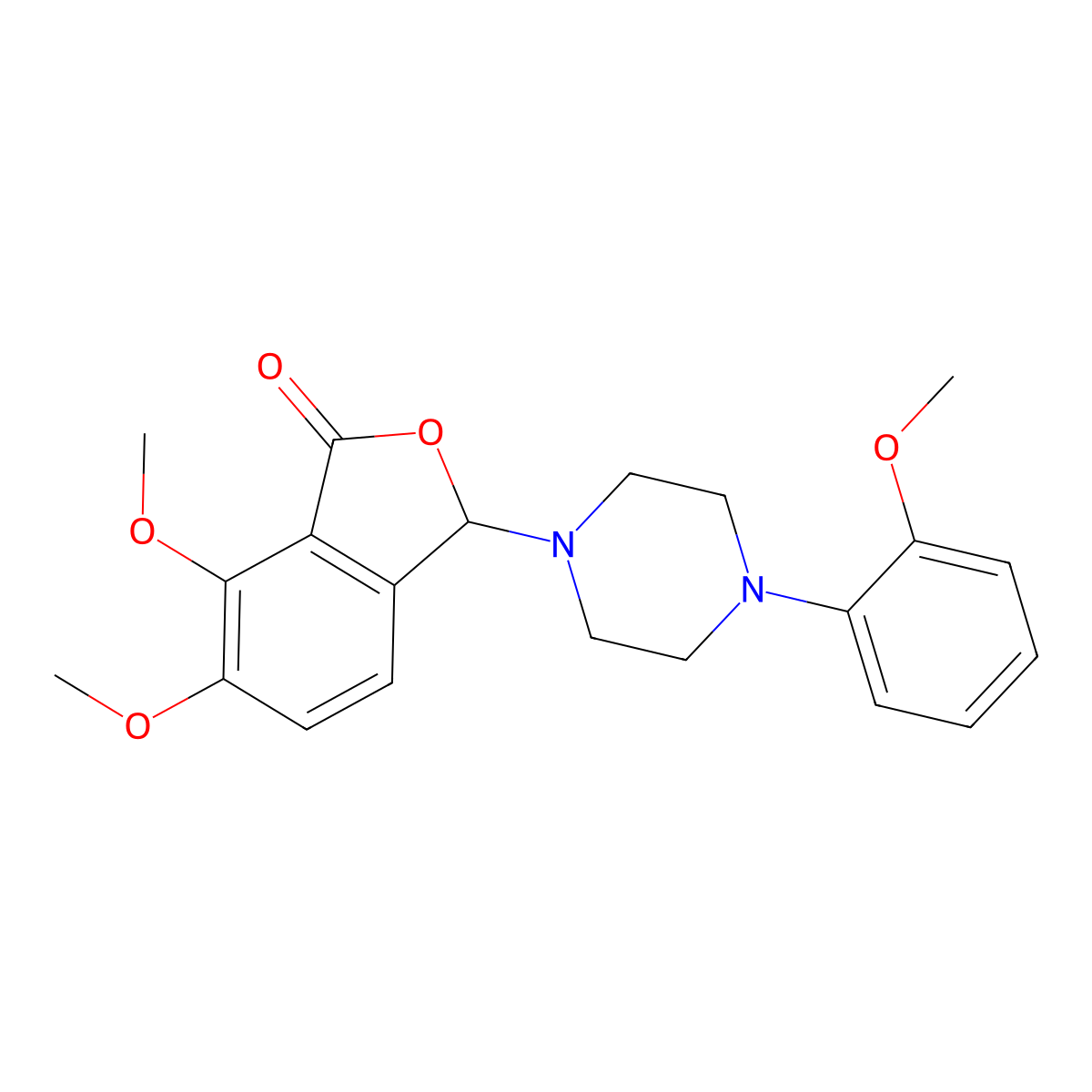 6,7-dimethoxy-3-[4-(2-methoxyphenyl)piperazin-1-yl]-2-benzofuran-1(3H)-one molecular structure, CAS 1144431-48-0