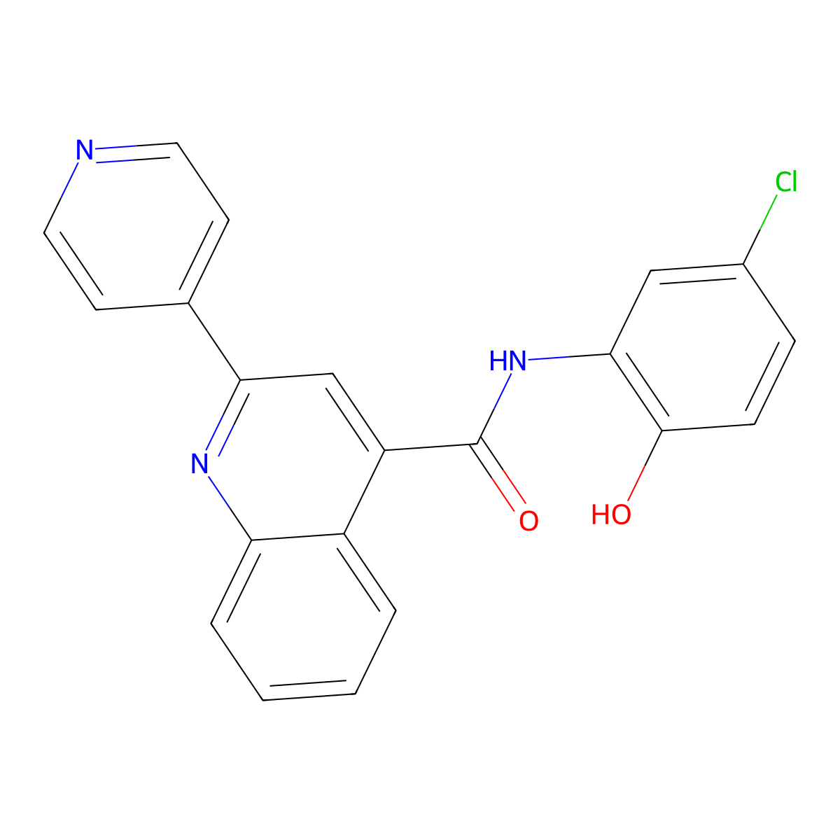 N-(5-chloro-2-hydroxyphenyl)-2-(pyridin-4-yl)quinoline-4-carboxamide molecular structure, CAS 1144431-62-8