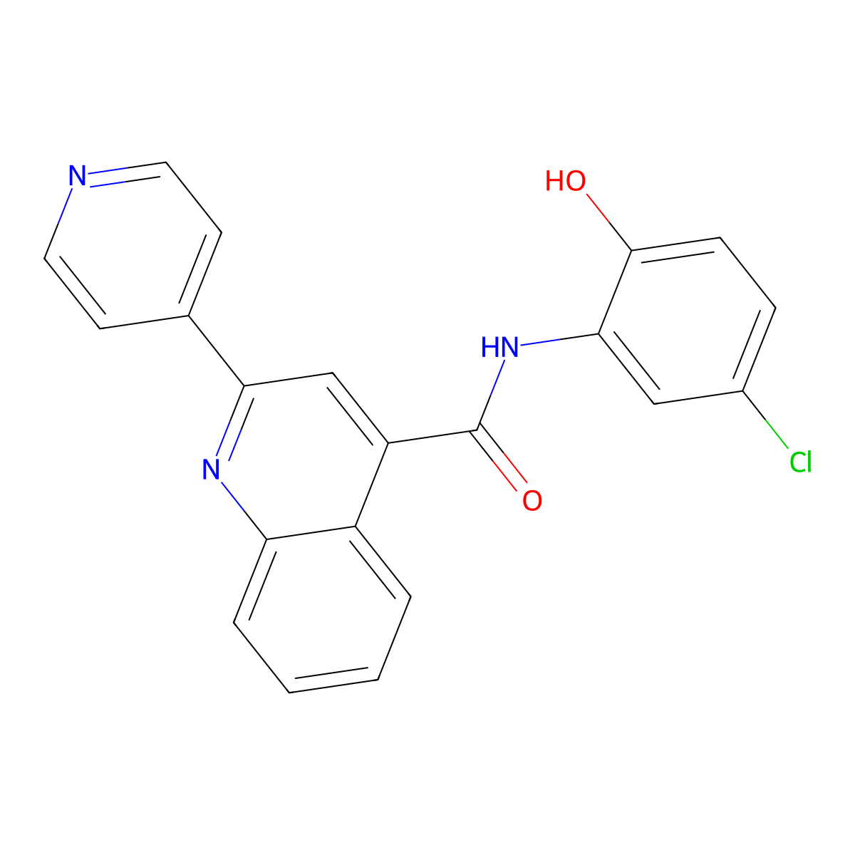 N-(5-chloro-2-hydroxyphenyl)-2-(pyridin-4-yl)quinoline-4-carboxamide molecular structure, CAS 1144431-62-8