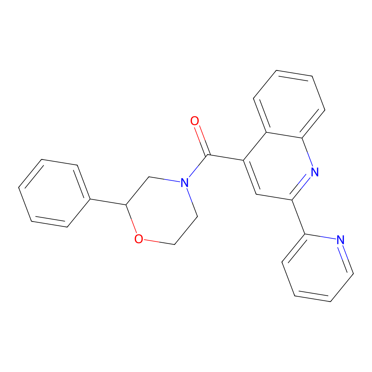 (2-Phenylmorpholin-4-yl)[2-(pyridin-2-yl)quinolin-4-yl]methanone molecular structure, CAS 1144431-74-2