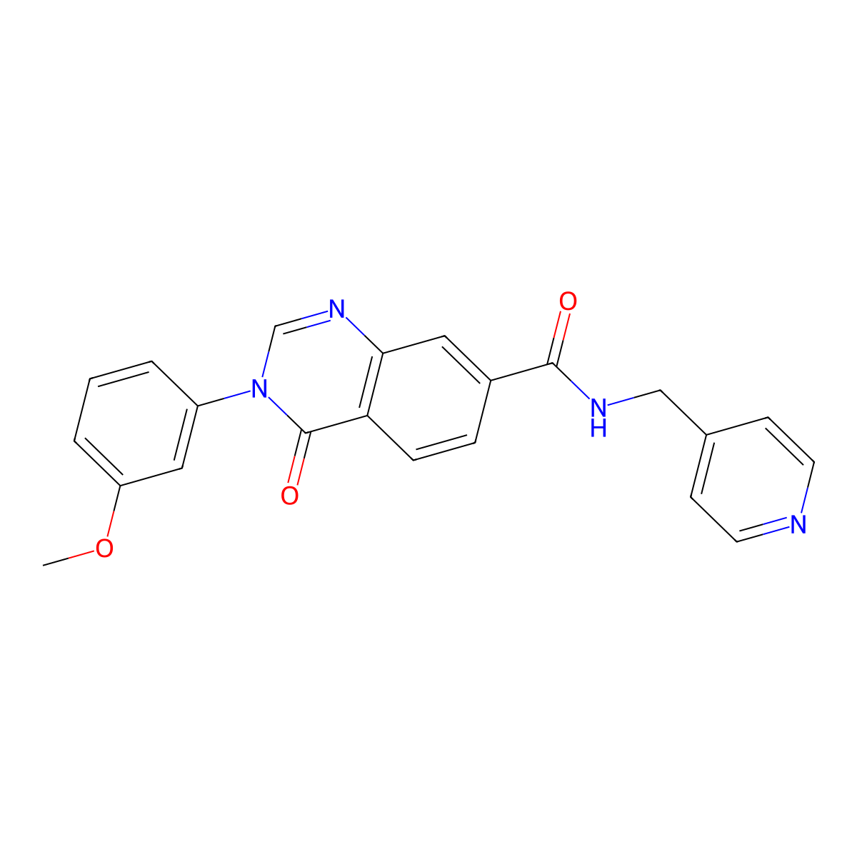 3-(3-methoxyphenyl)-4-oxo-N-(pyridin-4-ylmethyl)-3,4-dihydroquinazoline-7-carboxamide molecular structure, CAS 1144431-76-4