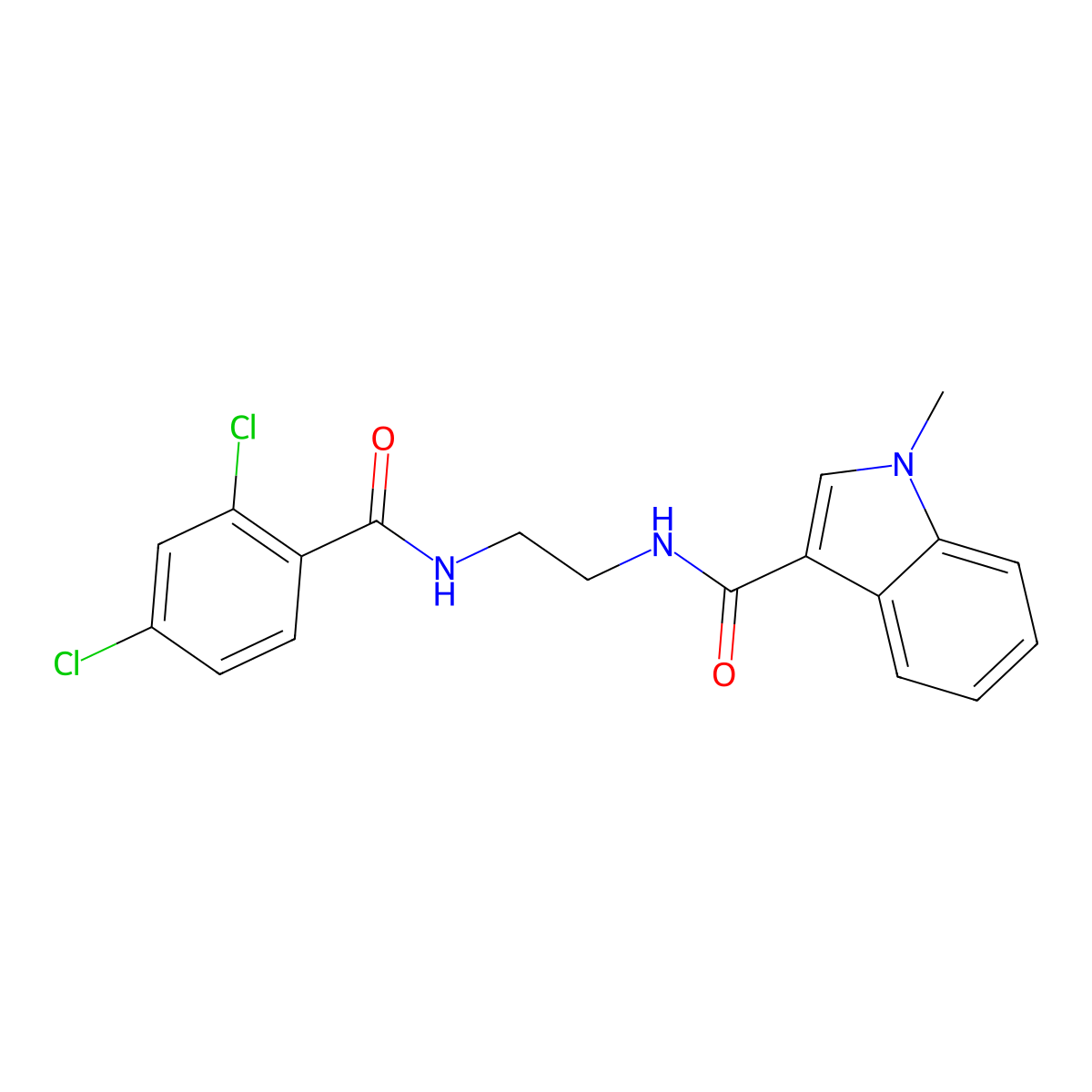 N-(2-{[(2,4-dichlorophenyl)carbonyl]amino}ethyl)-1-methyl-1H-indole-3-carboxamide molecular structure, CAS 1144431-80-0