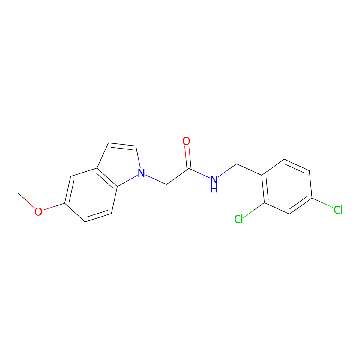 N-(2,4-dichlorobenzyl)-2-(5-methoxy-1H-indol-1-yl)acetamide molecular structure, CAS 1144431-94-6