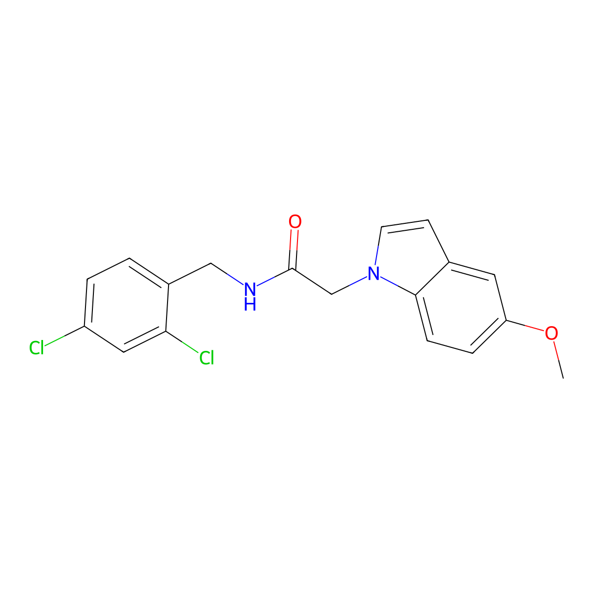 N-(2,4-dichlorobenzyl)-2-(5-methoxy-1H-indol-1-yl)acetamide molecular structure, CAS 1144431-94-6