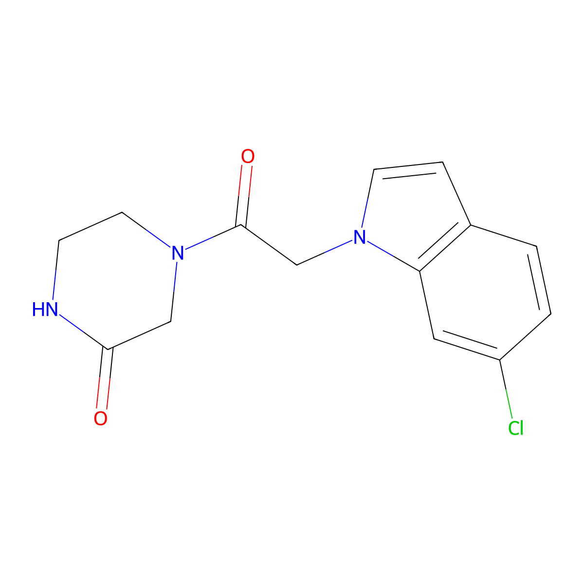 4-[(6-chloro-1H-indol-1-yl)acetyl]piperazin-2-one molecular structure, CAS 1144431-95-7