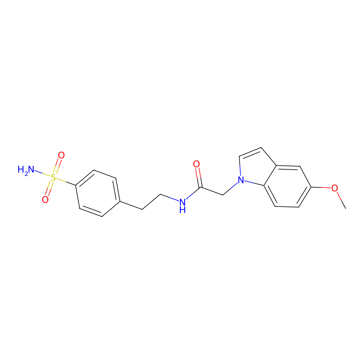 2-(5-methoxy-1H-indol-1-yl)-N-[2-(4-sulfamoylphenyl)ethyl]acetamide molecular structure, CAS 1144431-98-0