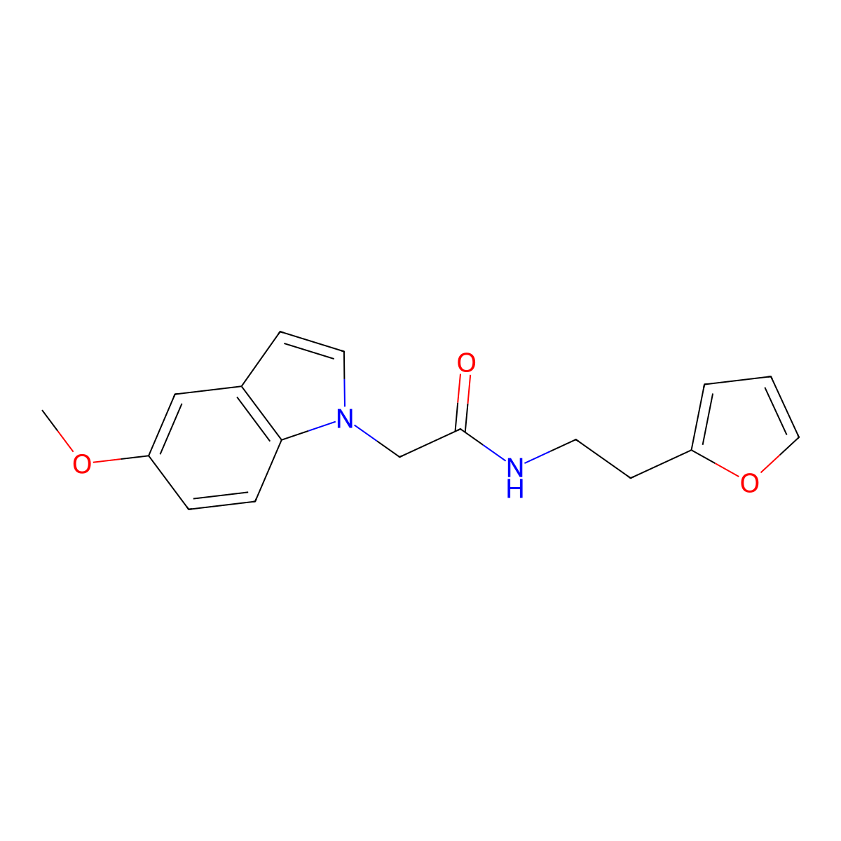 N-[2-(furan-2-yl)ethyl]-2-(5-methoxy-1H-indol-1-yl)acetamide molecular structure, CAS 1144432-01-8