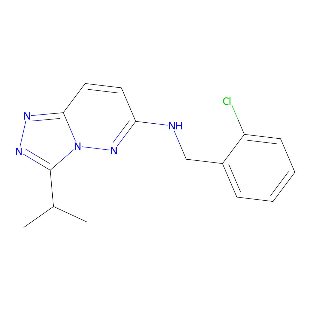 N-(2-chlorobenzyl)-3-(propan-2-yl)[1,2,4]triazolo[4,3-b]pyridazin-6-amine molecular structure, CAS 1144432-04-1
