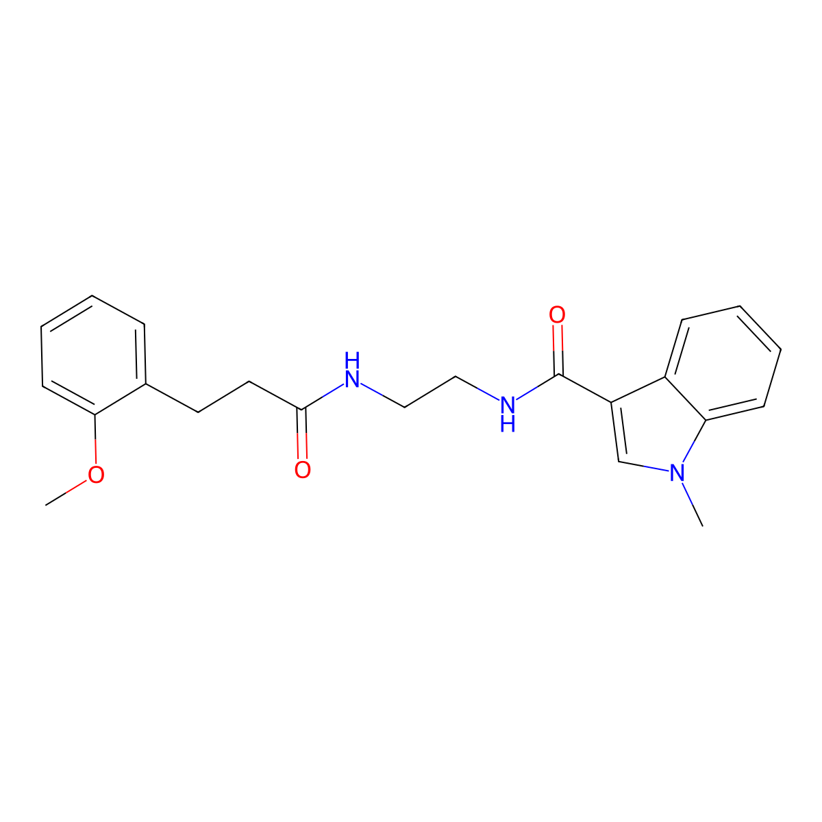 N-(2-{[3-(2-methoxyphenyl)propanoyl]amino}ethyl)-1-methyl-1H-indole-3-carboxamide molecular structure, CAS 1144432-05-2