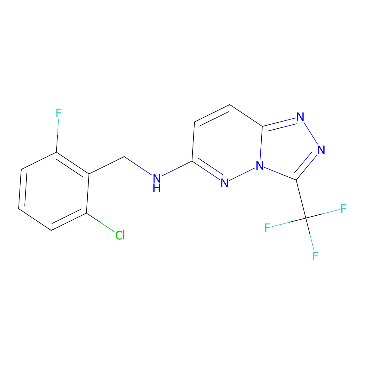 N-(2-chloro-6-fluorobenzyl)-3-(trifluoromethyl)[1,2,4]triazolo[4,3-b]pyridazin-6-amine molecular structure, CAS 1144432-15-4