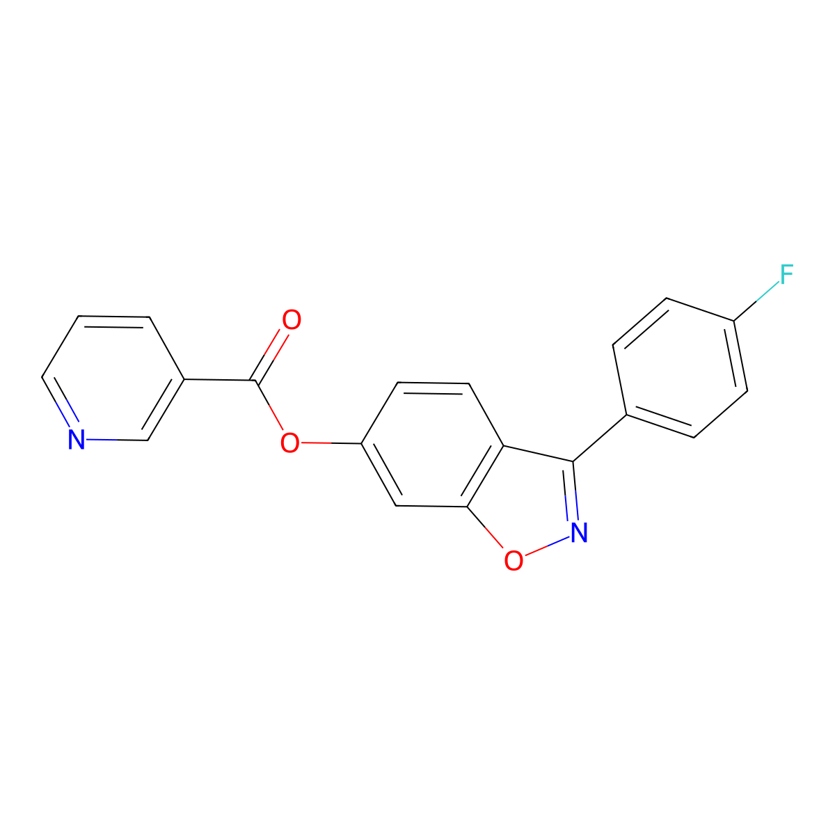 3-(4-Fluorophenyl)-1,2-benzisoxazol-6-yl nicotinate molecular structure, CAS 1144432-24-5