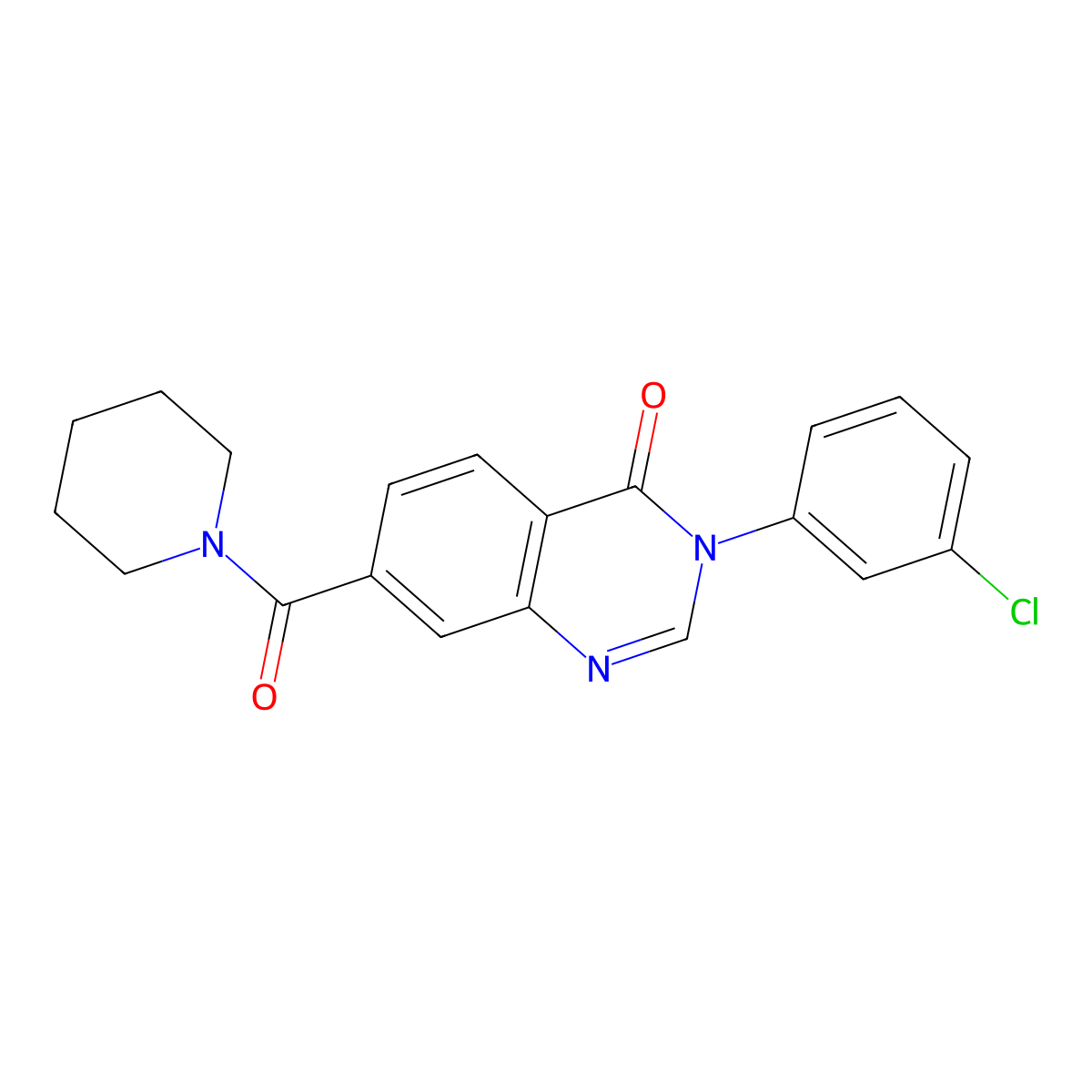 3-(3-chlorophenyl)-7-(piperidin-1-ylcarbonyl)quinazolin-4(3H)-one molecular structure, CAS 1144432-26-7