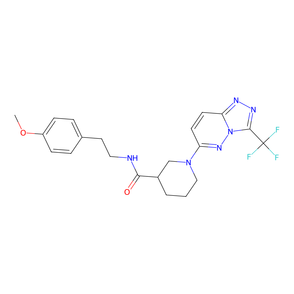 N-[2-(4-methoxyphenyl)ethyl]-1-[3-(trifluoromethyl)[1,2,4]triazolo[4,3-b]pyridazin-6-yl]piperidine-3-carboxamide molecular structure, CAS 1144432-28-9