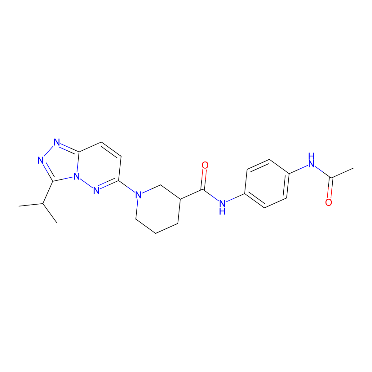 N-[4-(acetylamino)phenyl]-1-[3-(propan-2-yl)[1,2,4]triazolo[4,3-b]pyridazin-6-yl]piperidine-3-carboxamide molecular structure, CAS 1144432-35-8