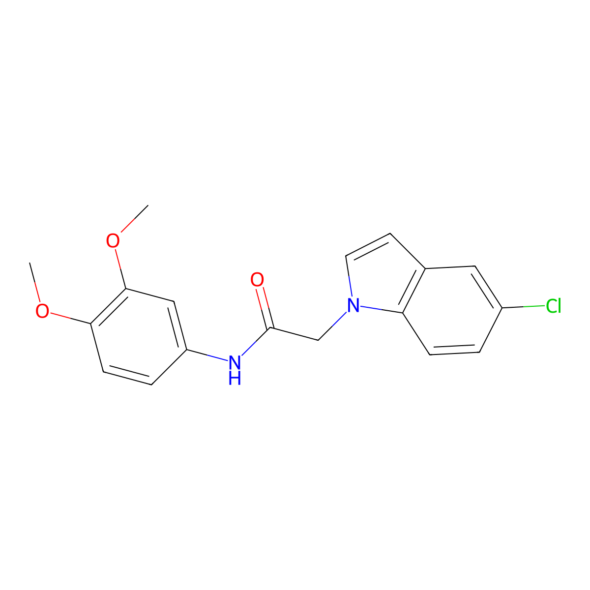 2-(5-chloro-1H-indol-1-yl)-N-(3,4-dimethoxyphenyl)acetamide molecular structure, CAS 1144432-40-5