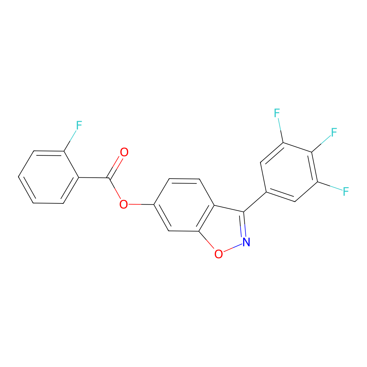 3-(3,4,5-Trifluorophenyl)-1,2-benzoxazol-6-yl 2-fluorobenzoate molecular structure, CAS 1144432-70-1