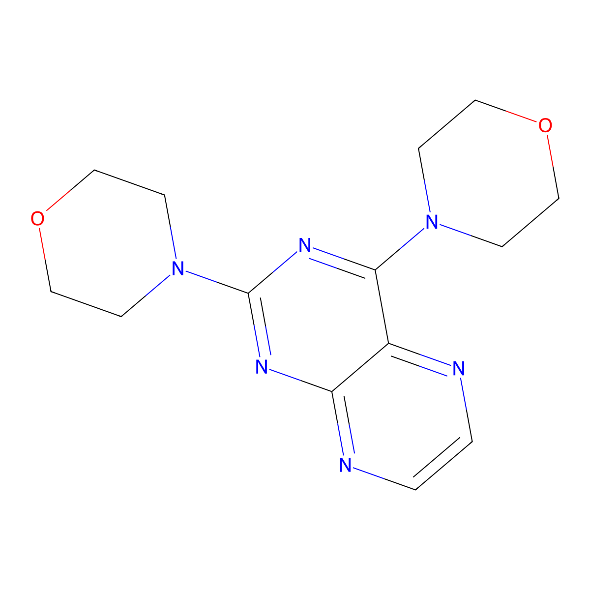 2,4-Di(morpholin-4-yl)pteridine molecular structure, CAS 1144432-75-6