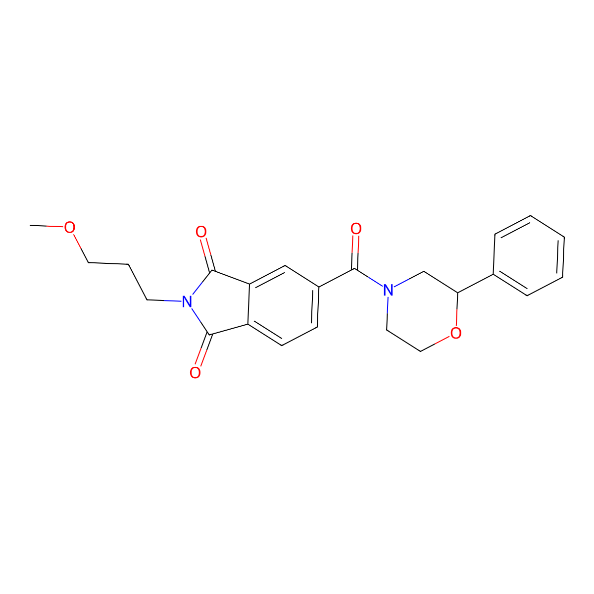 2-(3-methoxypropyl)-5-[(2-phenylmorpholin-4-yl)carbonyl]-1H-isoindole-1,3(2H)-dione molecular structure, CAS 1144433-12-4