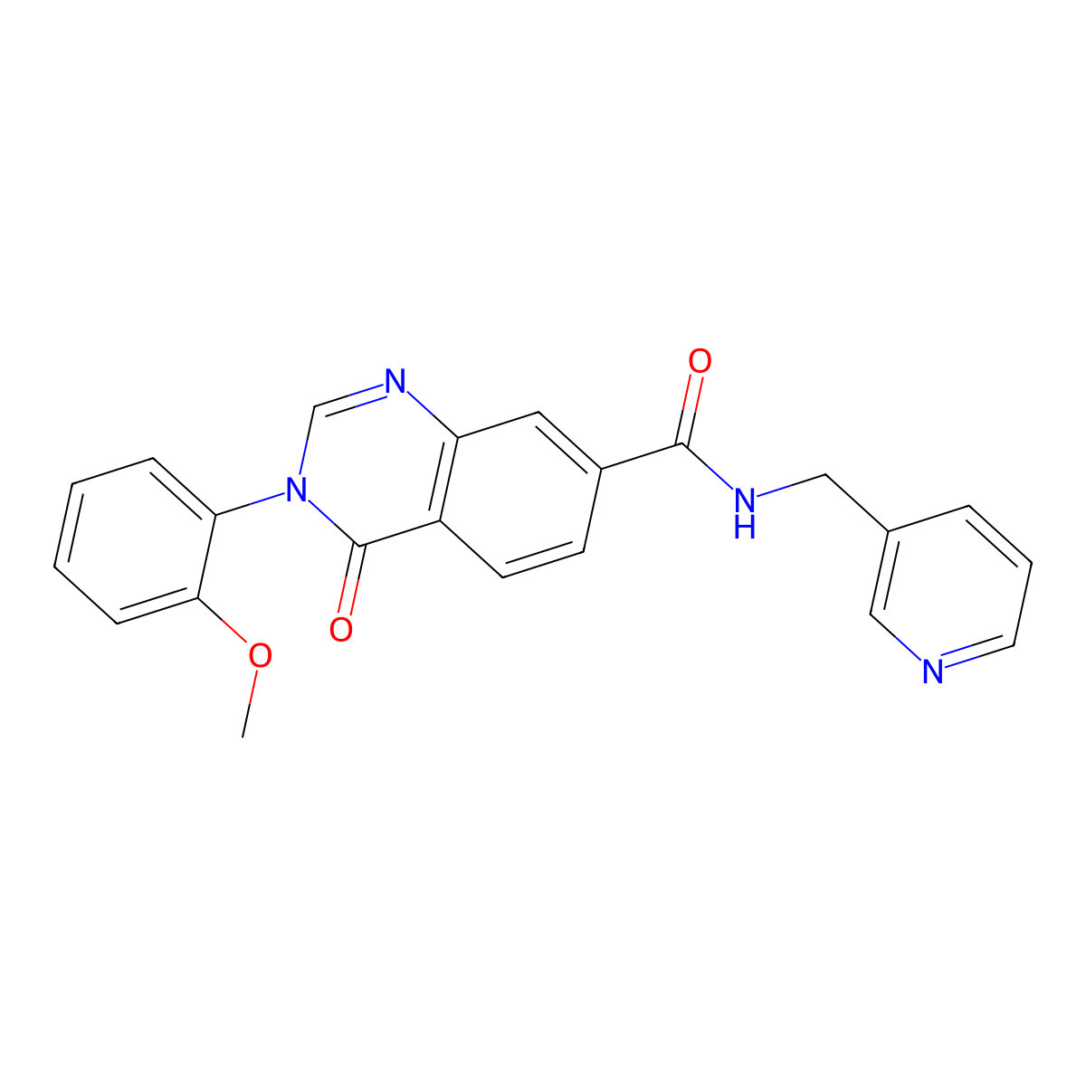 3-(2-methoxyphenyl)-4-oxo-N-(pyridin-3-ylmethyl)-3,4-dihydroquinazoline-7-carboxamide molecular structure, CAS 1144433-13-5