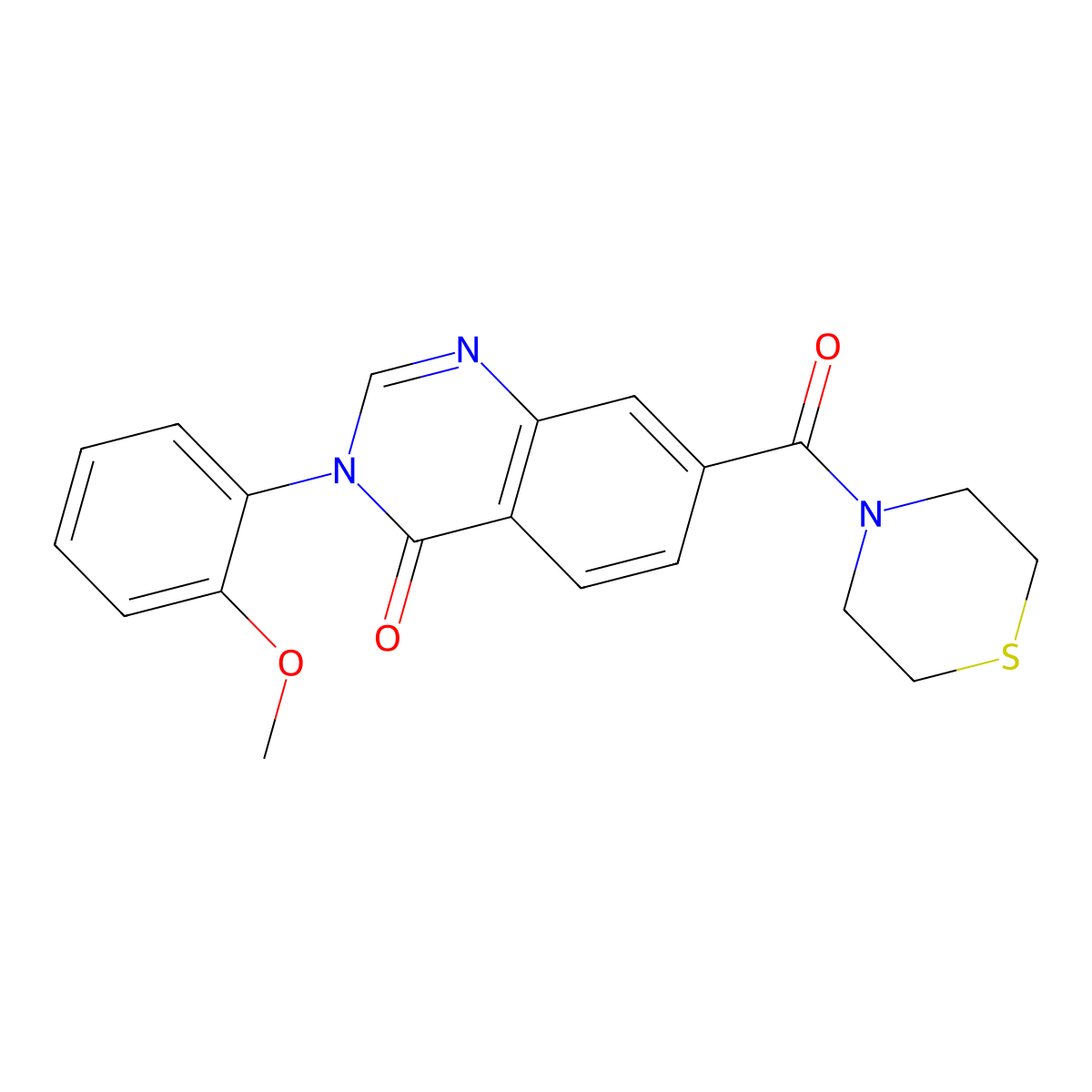 3-(2-methoxyphenyl)-7-(thiomorpholin-4-ylcarbonyl)quinazolin-4(3H)-one molecular structure, CAS 1144433-15-7