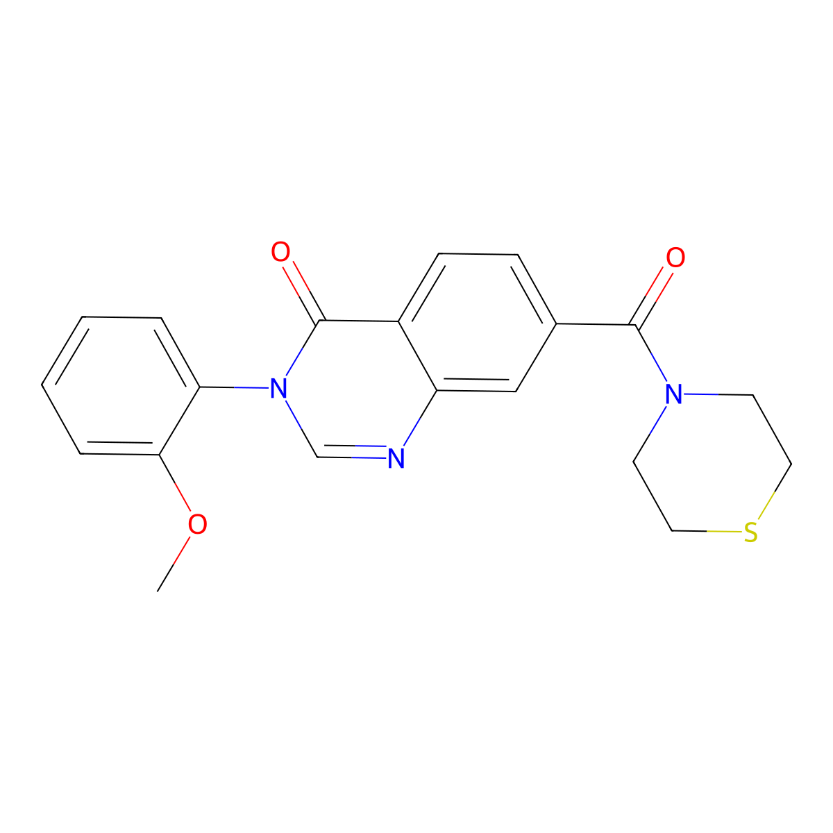 3-(2-methoxyphenyl)-7-(thiomorpholin-4-ylcarbonyl)quinazolin-4(3H)-one molecular structure, CAS 1144433-15-7