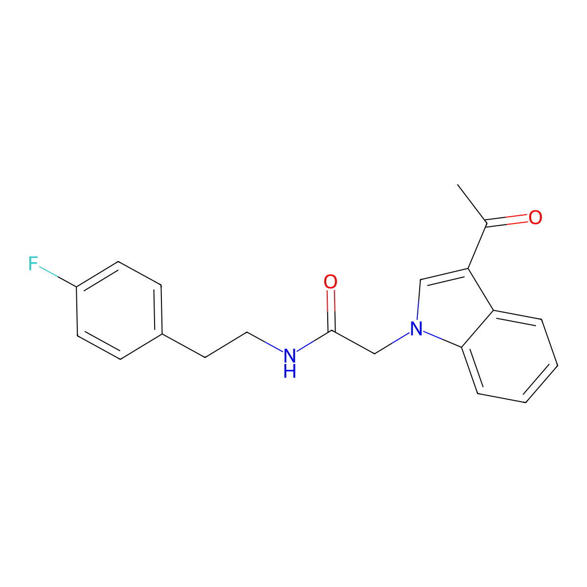 2-(3-acetyl-1H-indol-1-yl)-N-[2-(4-fluorophenyl)ethyl]acetamide molecular structure, CAS 1144433-16-8