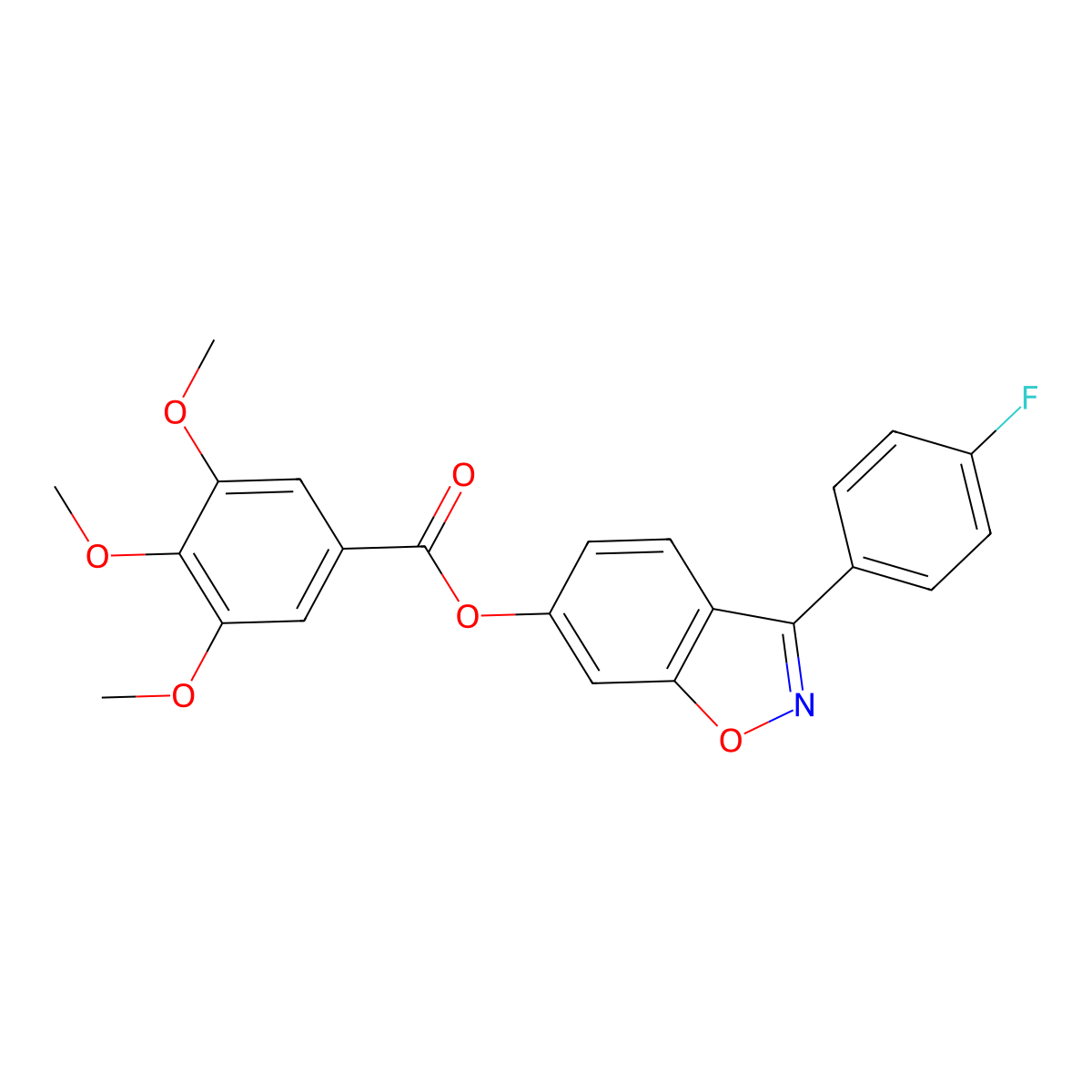 3-(4-Fluorophenyl)-1,2-benzoxazol-6-yl 3,4,5-trimethoxybenzoate molecular structure, CAS 1144433-33-9