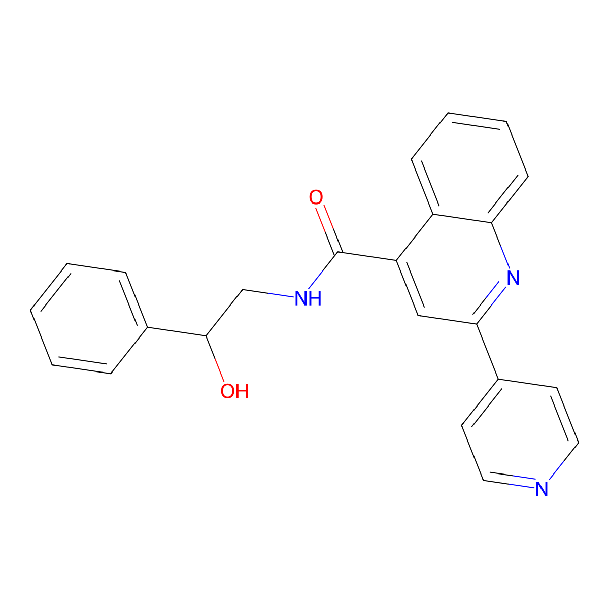 N-(2-hydroxy-2-phenylethyl)-2-(pyridin-4-yl)quinoline-4-carboxamide molecular structure, CAS 1144433-39-5