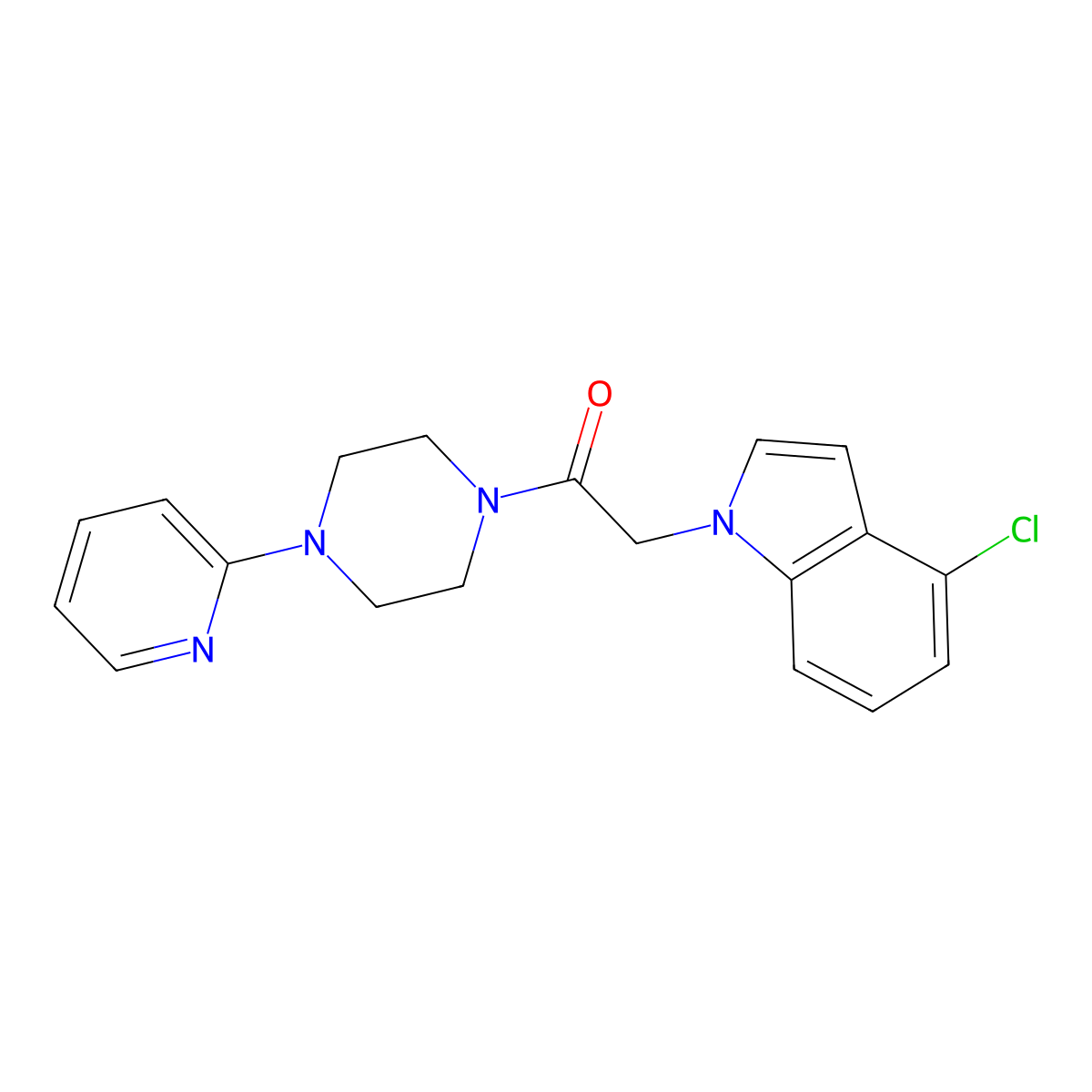 4-chloro-1-{2-oxo-2-[4-(2-pyridinyl)-1-piperazinyl]ethyl}-1H-indole molecular structure, CAS 1144433-42-0