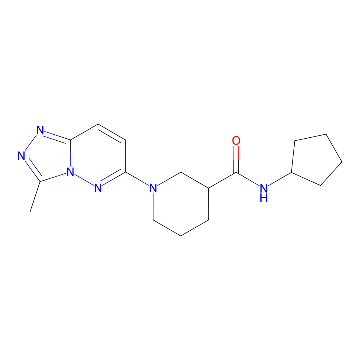 N-cyclopentyl-1-(3-methyl[1,2,4]triazolo[4,3-b]pyridazin-6-yl)piperidine-3-carboxamide molecular structure, CAS 1144433-58-8