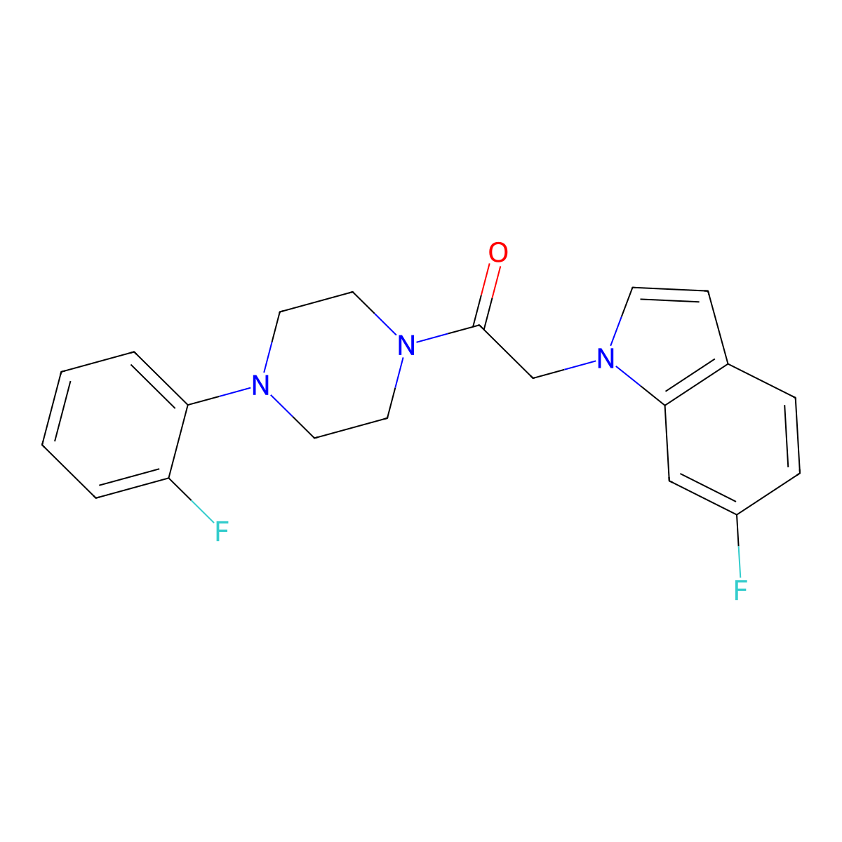 2-(6-fluoro-1H-indol-1-yl)-1-[4-(2-fluorophenyl)piperazin-1-yl]ethanone molecular structure, CAS 1144433-69-1