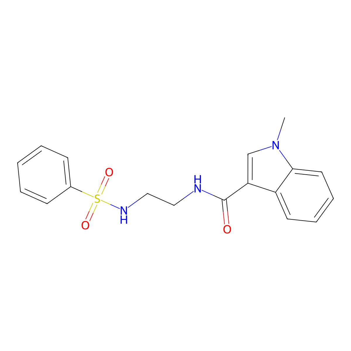 1-methyl-N-{2-[(phenylsulfonyl)amino]ethyl}-1H-indole-3-carboxamide molecular structure, CAS 1144434-01-4