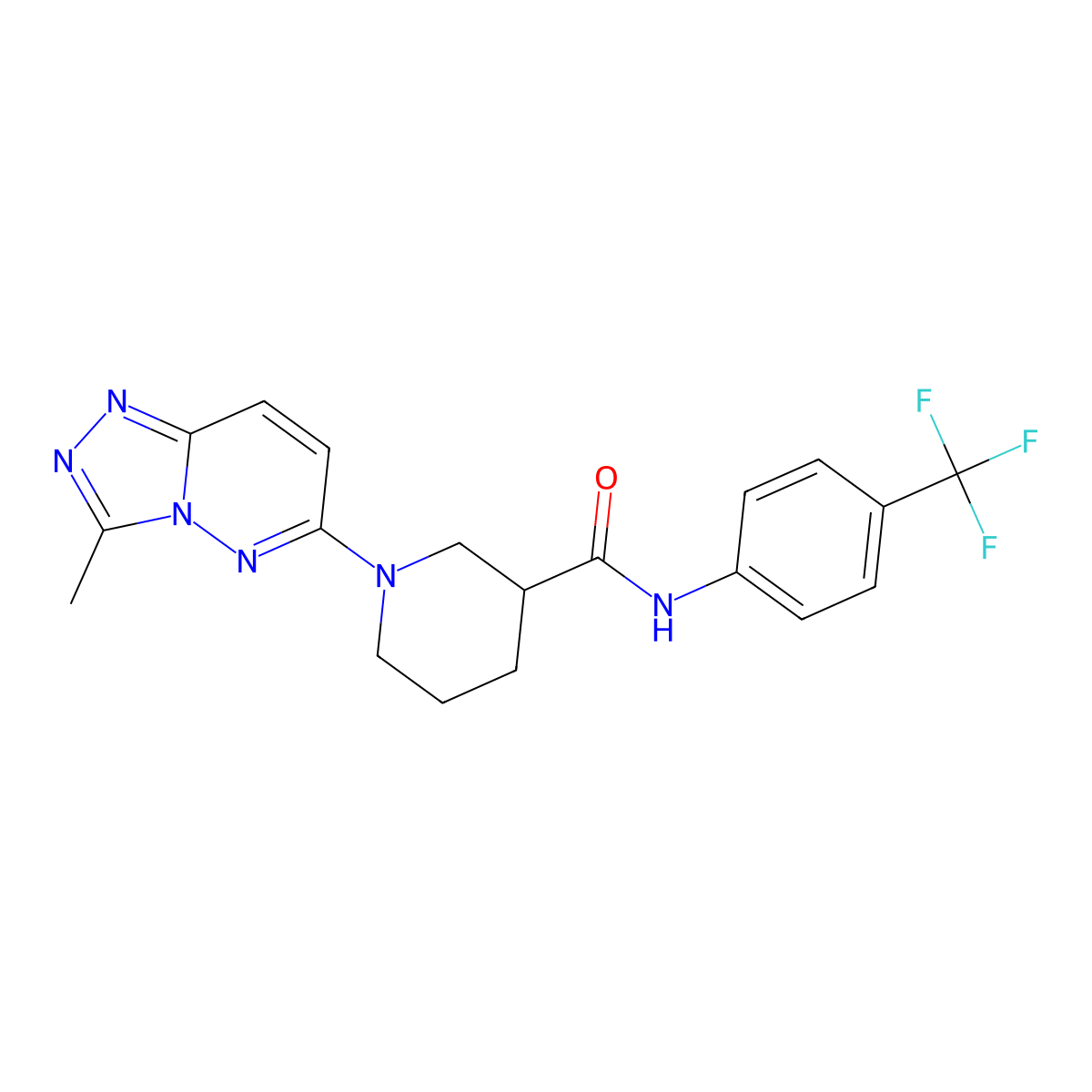 1-(3-methyl[1,2,4]triazolo[4,3-b]pyridazin-6-yl)-N-[4-(trifluoromethyl)phenyl]piperidine-3-carboxamide molecular structure, CAS 1144434-06-9