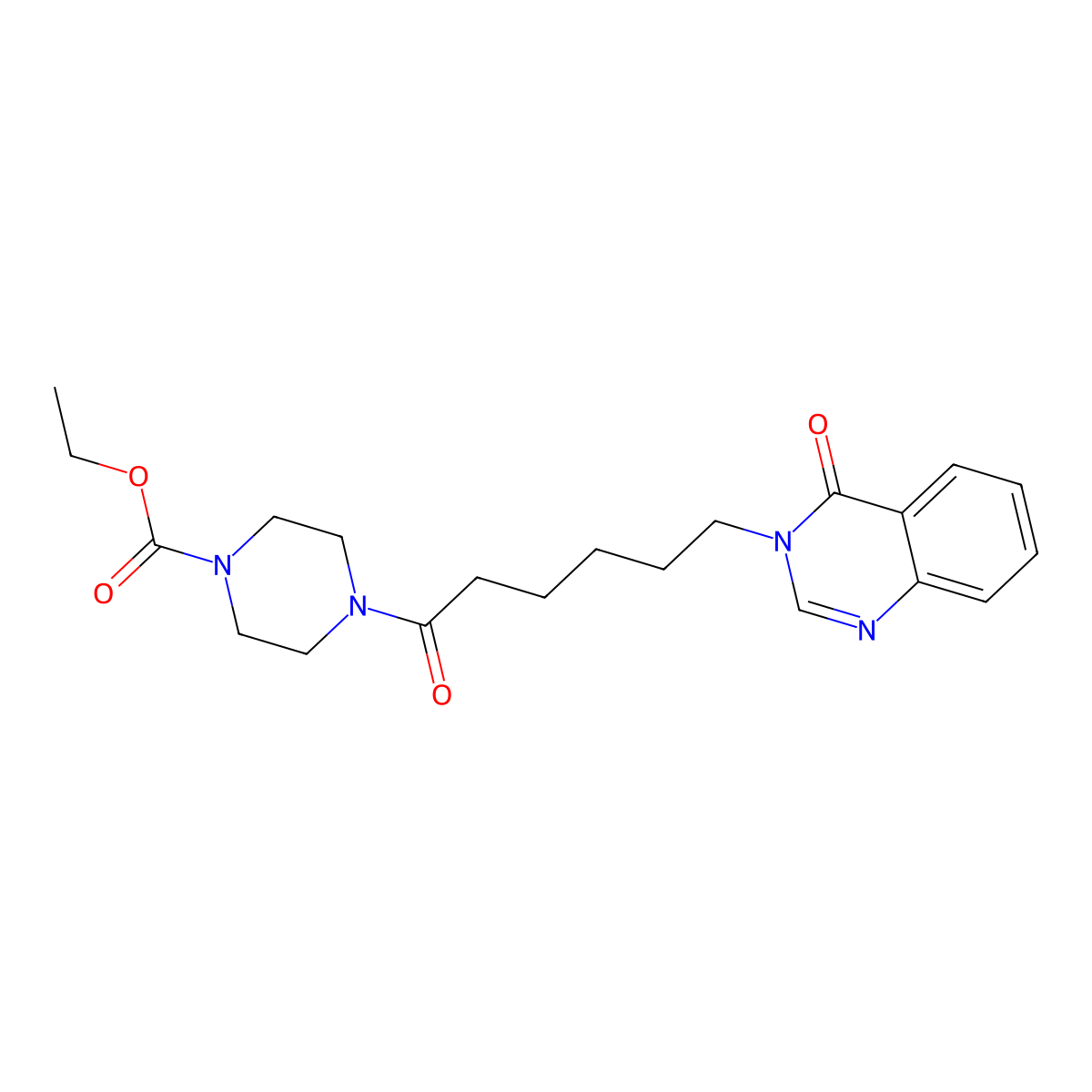ethyl 4-[6-(4-oxo-3(4H)-quinazolinyl)hexanoyl]-1-piperazinecarboxylate molecular structure, CAS 1144434-08-1