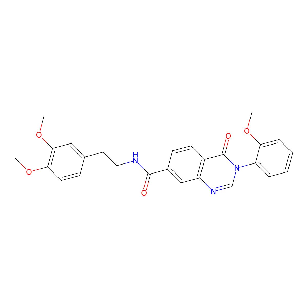 N-[2-(3,4-dimethoxyphenyl)ethyl]-3-(2-methoxyphenyl)-4-oxo-3,4-dihydroquinazoline-7-carboxamide molecular structure, CAS 1144434-15-0