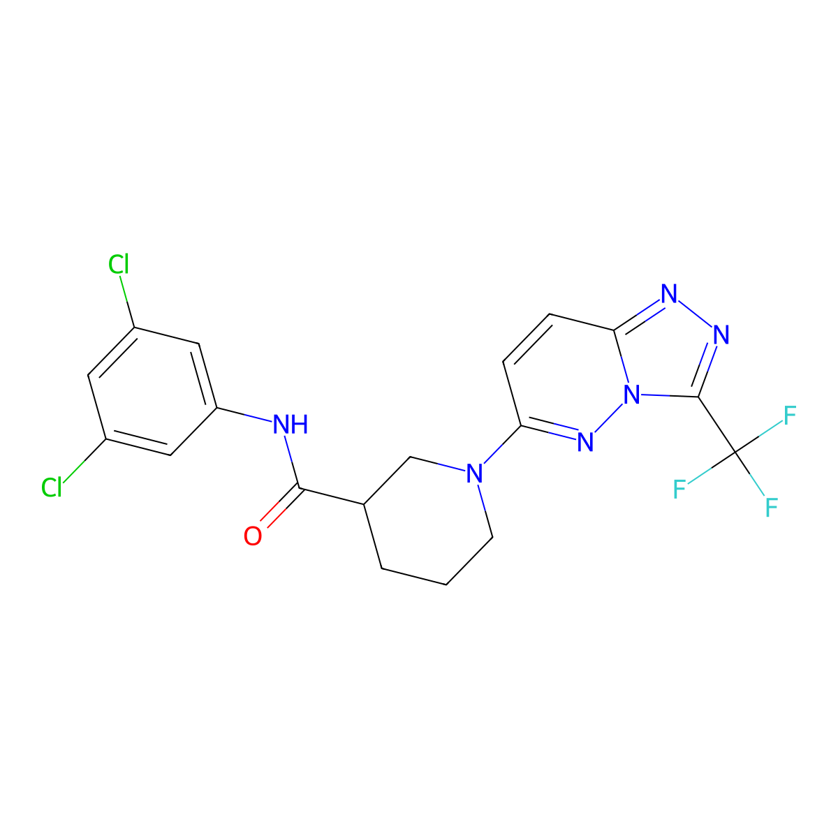 N-(3,5-dichlorophenyl)-1-[3-(trifluoromethyl)[1,2,4]triazolo[4,3-b]pyridazin-6-yl]piperidine-3-carboxamide molecular structure, CAS 1144434-20-7