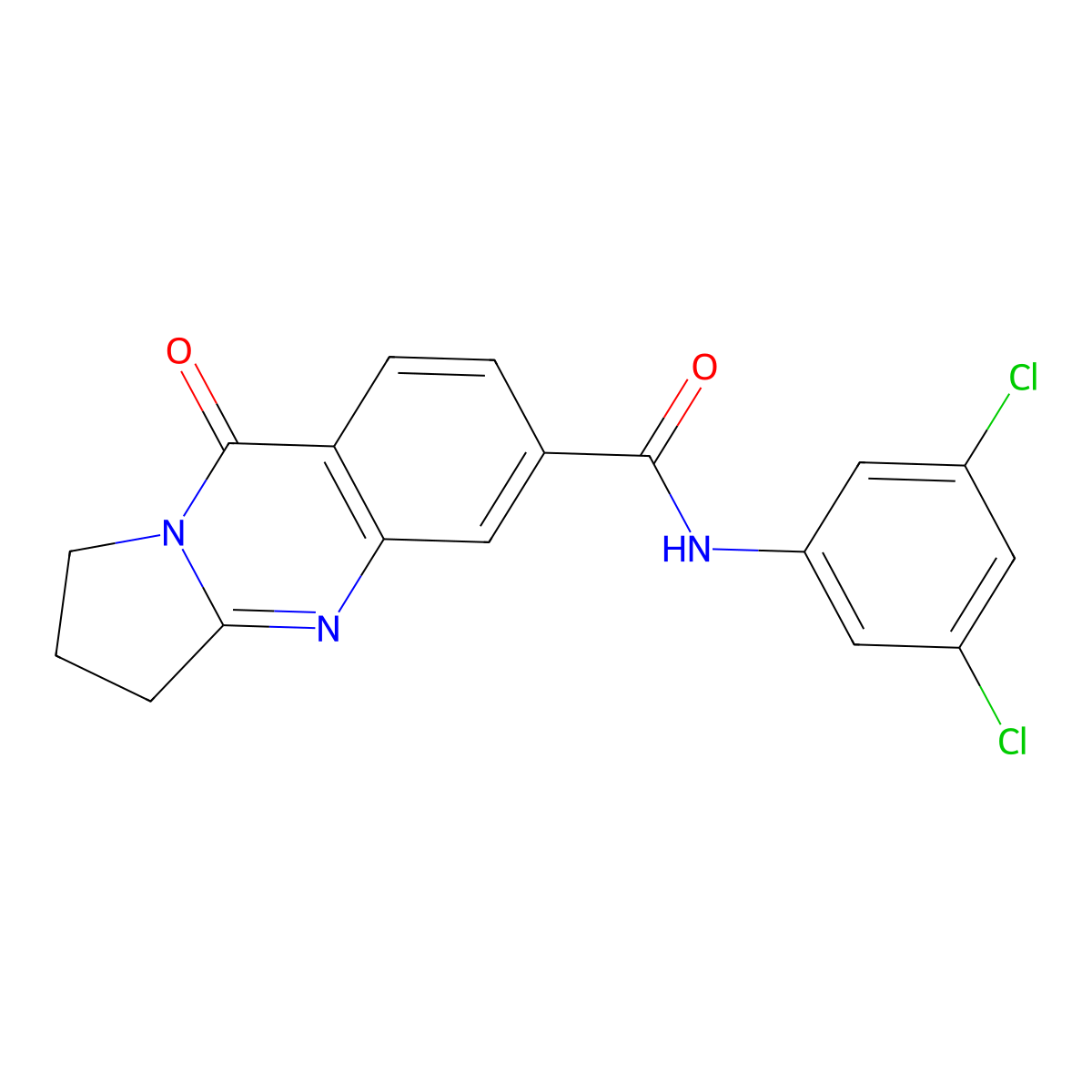 N-(3,5-dichlorophenyl)-9-oxo-1,2,3,9-tetrahydropyrrolo[2,1-b]quinazoline-6-carboxamide molecular structure, CAS 1144434-31-0
