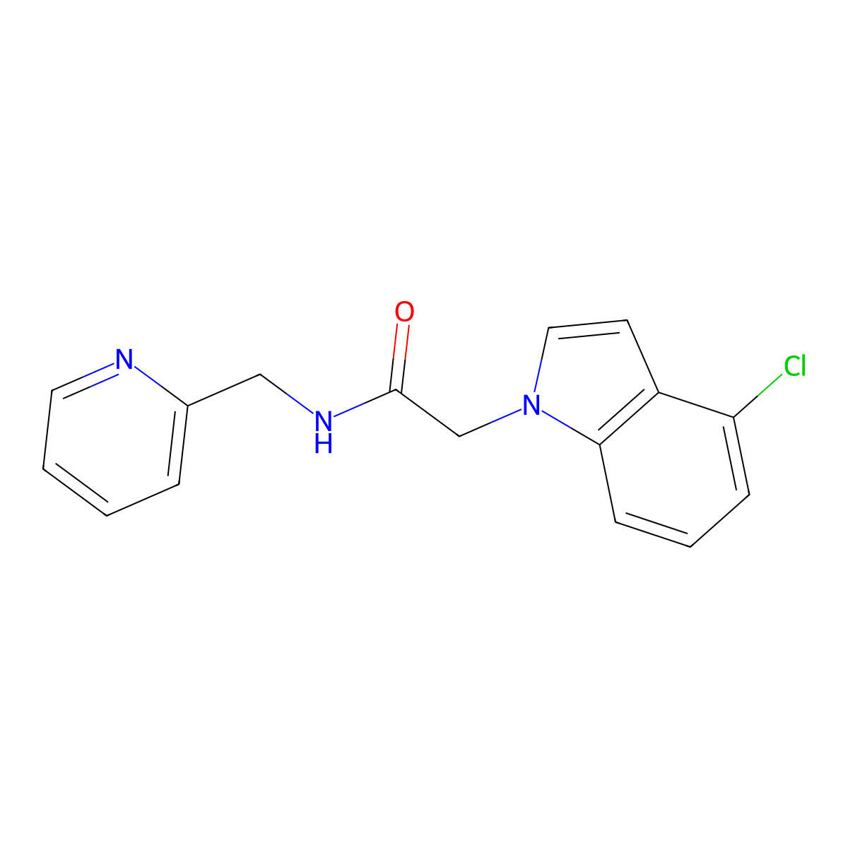 2-(4-chloro-1H-indol-1-yl)-N-(pyridin-2-ylmethyl)acetamide molecular structure, CAS 1144434-39-8