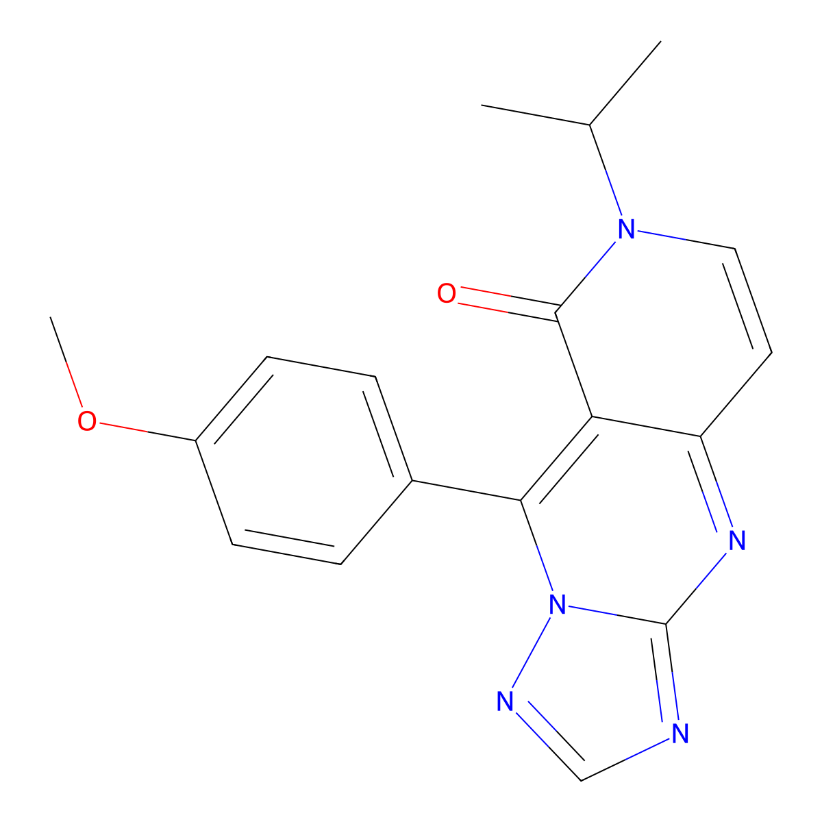 7-isopropyl-9-(4-methoxyphenyl)pyrido[4,3-d][1,2,4]triazolo[1,5-a]pyrimidin-8(7H)-one molecular structure, CAS 1144434-45-6