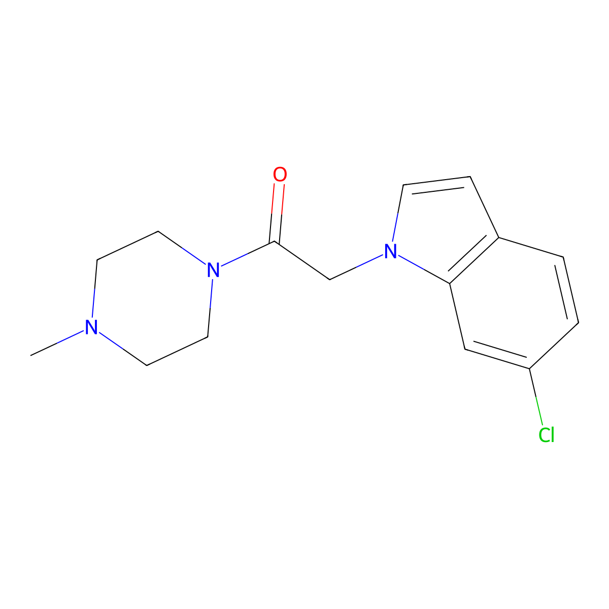 2-(6-chloro-1H-indol-1-yl)-1-(4-methylpiperazin-1-yl)ethanone molecular structure, CAS 1144434-55-8