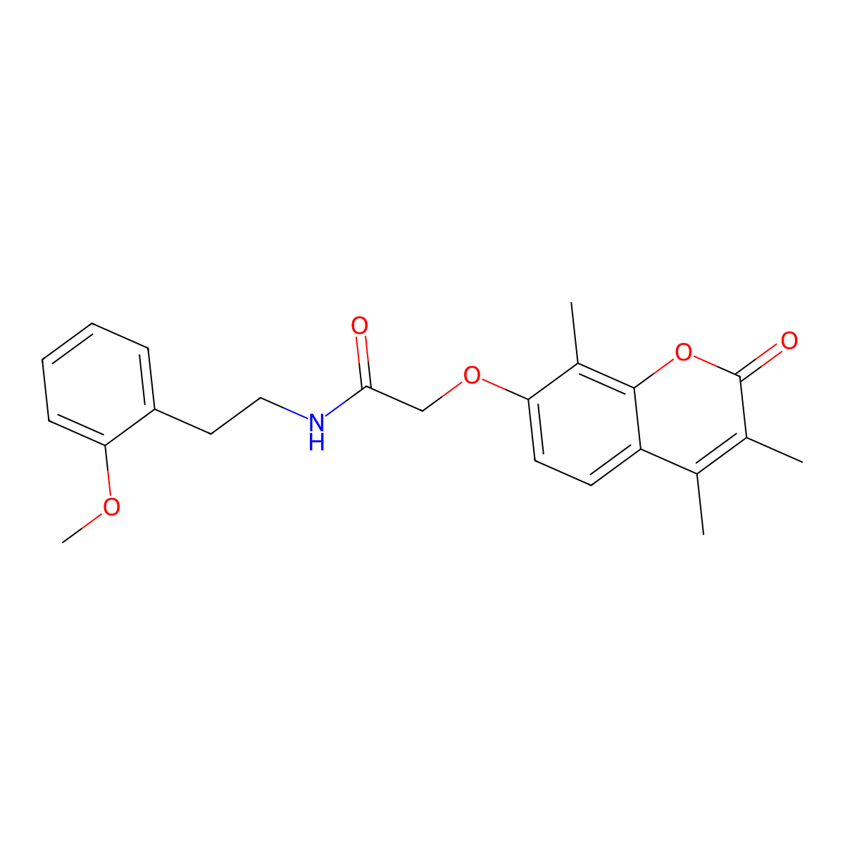 N-(2-methoxyphenethyl)-2-[(3,4,8-trimethyl-2-oxo-2H-chromen-7-yl)oxy]acetamide molecular structure, CAS 1144434-67-2