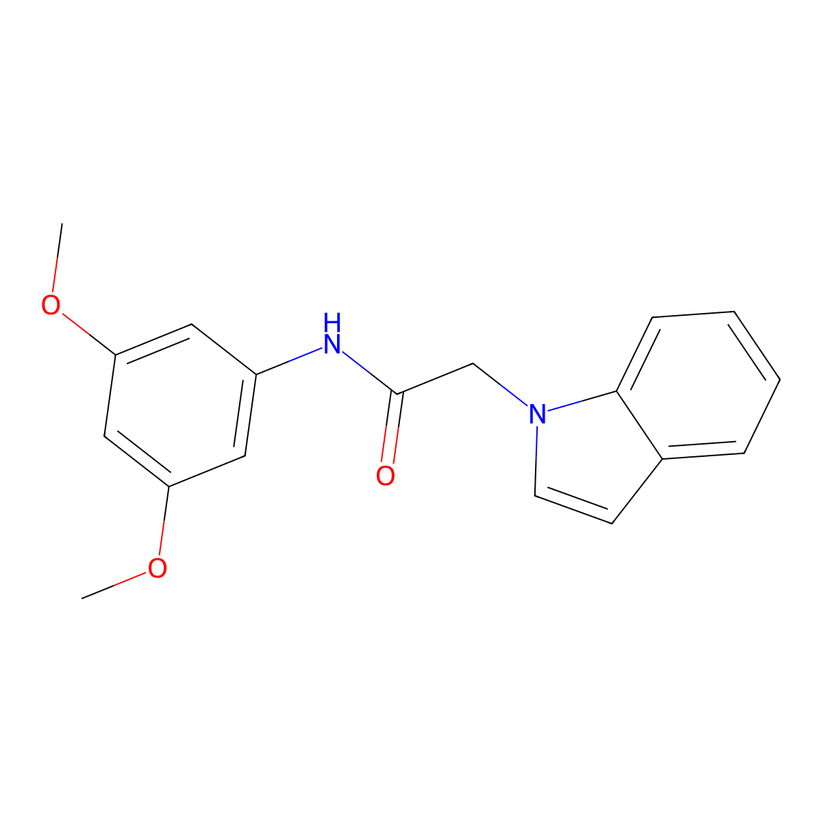 N-(3,5-dimethoxyphenyl)-2-(1H-indol-1-yl)acetamide molecular structure, CAS 1144434-90-1