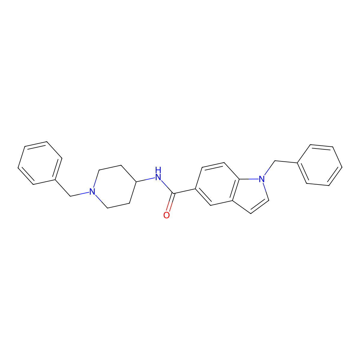 1-benzyl-N-(1-benzyl-4-piperidinyl)-1H-indole-5-carboxamide molecular structure, CAS 1144435-09-5
